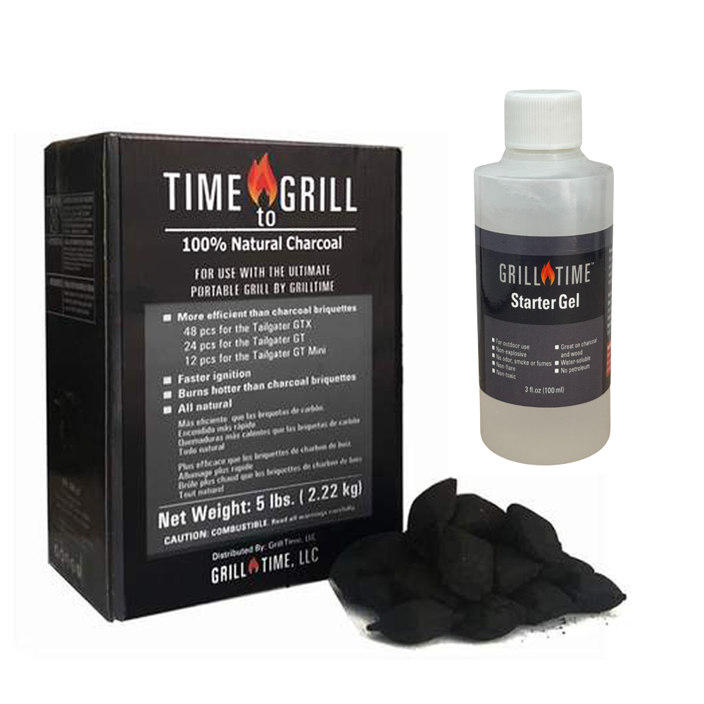 Grill Time 100% Natural Charcoal and Starter Gel