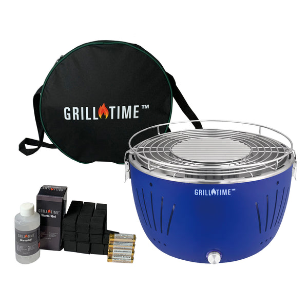 Grill Time Tailgater GT Starter Pack (Blue 12.5 Inch Grill)